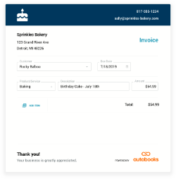 Invoice example from autobooks
